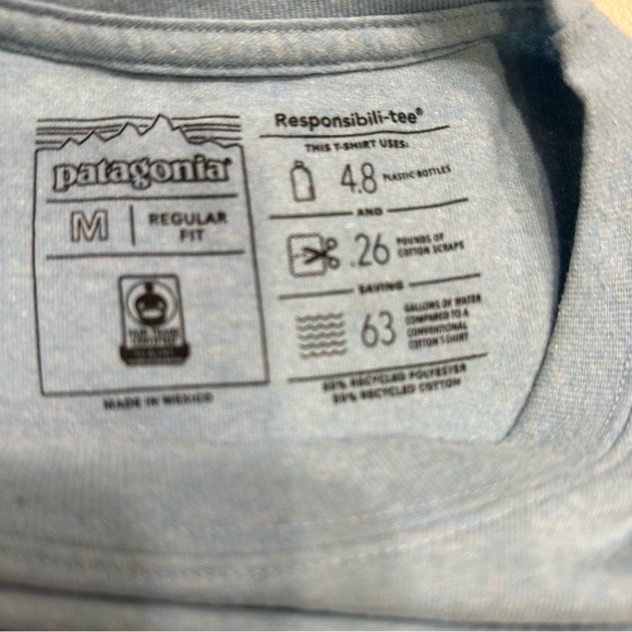 Patagonia Men's Medium Light Blue Mountain Tee - Picture 5 of 9